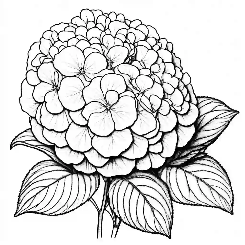 Hydrangeas coloring pages